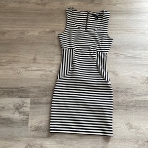 Striped black and white dress
